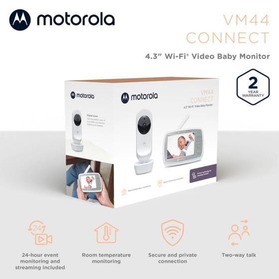 Interphone bébé Motorola VM44 4,3" HD WIFI
