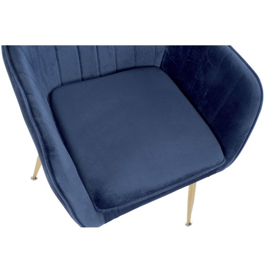 Chaise à Accoudoirs DKD Home Decor Métal Polyester (56 x 57 x 85 cm)