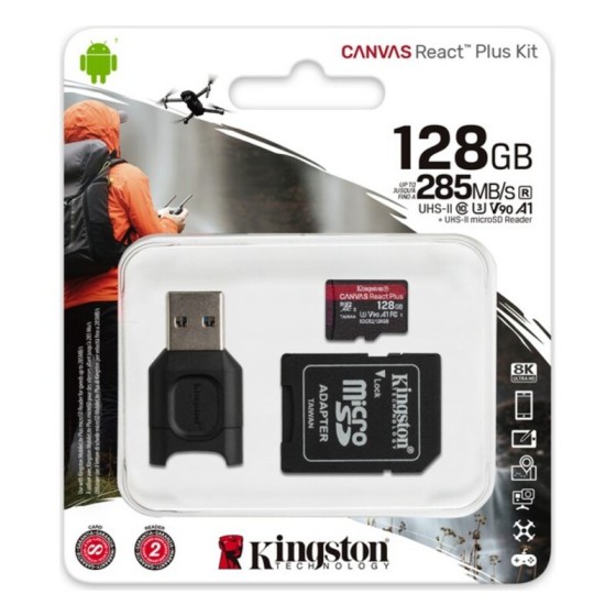 Carte Mémoire Micro SD avec Adaptateur Kingston MLPMR2 128 GB