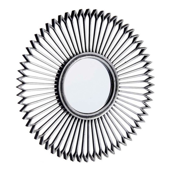 Miroir mural Argenté Noir Plastique (25 x 1,5 x 25 cm) (3 pcs)