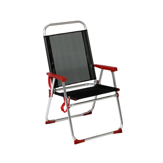 Chaise de Plage Rouge Noir...