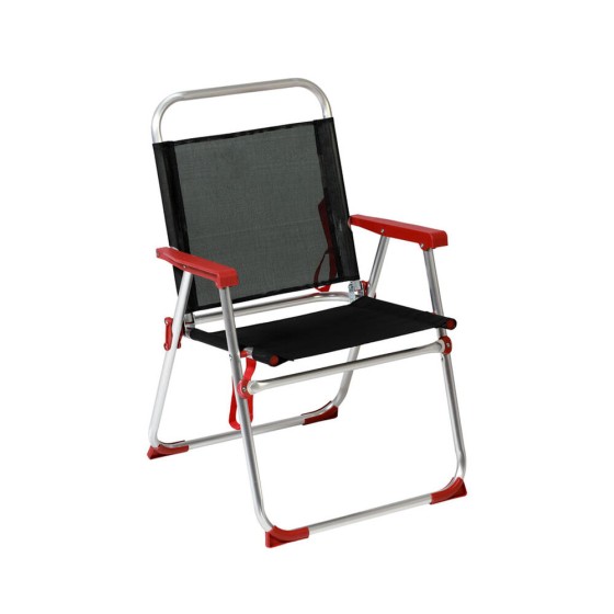 Chaise de Plage Rouge Noir...