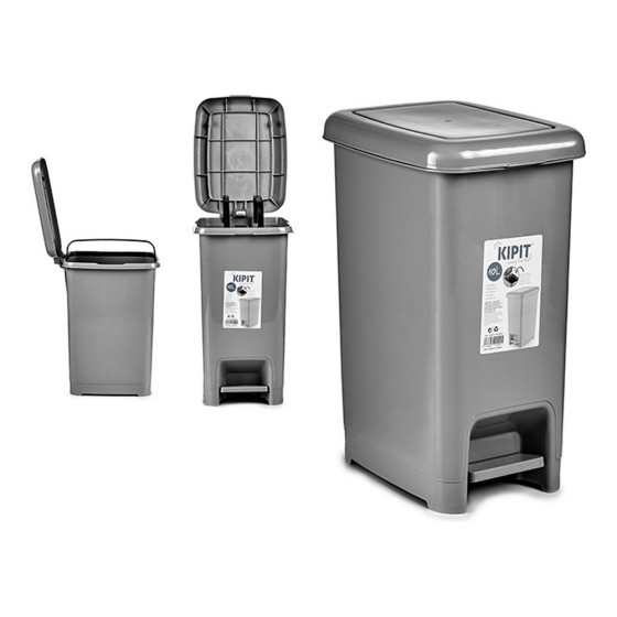 Seau à déchets avec pédale Gris Plastique 10L (20 x 34,5 x 27 cm)