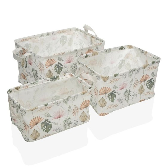 Set de basket Roxanne Volets Polyester Textile (25 x 22 x 35 cm) (3 Pièces)