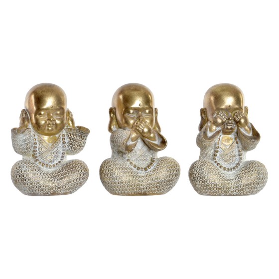 Figurine Décorative DKD Home Decor Résine Buda (3 pcs) (11.5 x 9 x 16 cm)