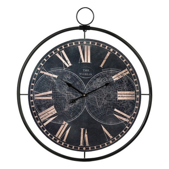 Horloge Murale Circulaire Noir (68 x 60 x 4,5 cm)
