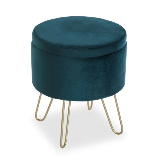 Tabouret Velours Pin Bois MDF (27,5 x 45 cm)