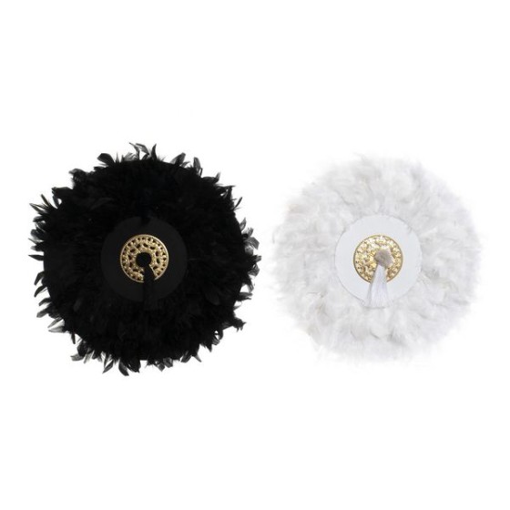 Décoration murale DKD Home Decor Polyester Plumes Chic (2 pcs)