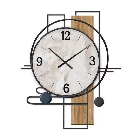 Horloge Murale DKD Home Decor Noir Fer Bois MDF (60 x 4.5 x 70 cm)
