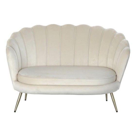 Canapé DKD Home Decor Métal Polyester Blanc (130 x 77 x 83 cm)