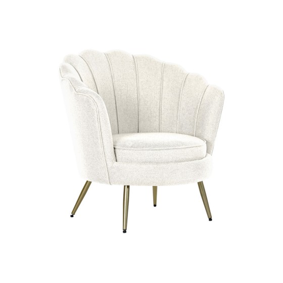 Fauteuil DKD Home Decor Métal Polyester Blanc (80 x 75 x 86 cm)