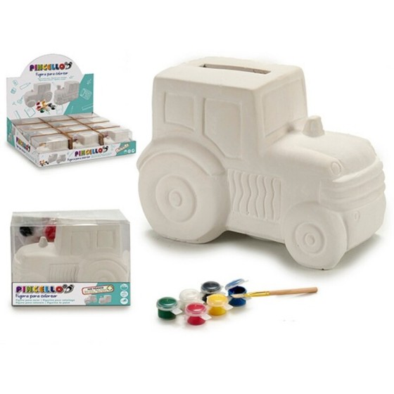 Tirelire Tracteur Blanc...