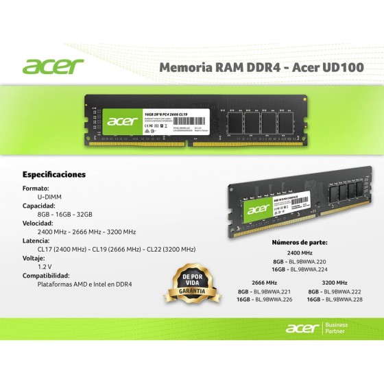 Mémoire RAM Acer BL9BWWA226...