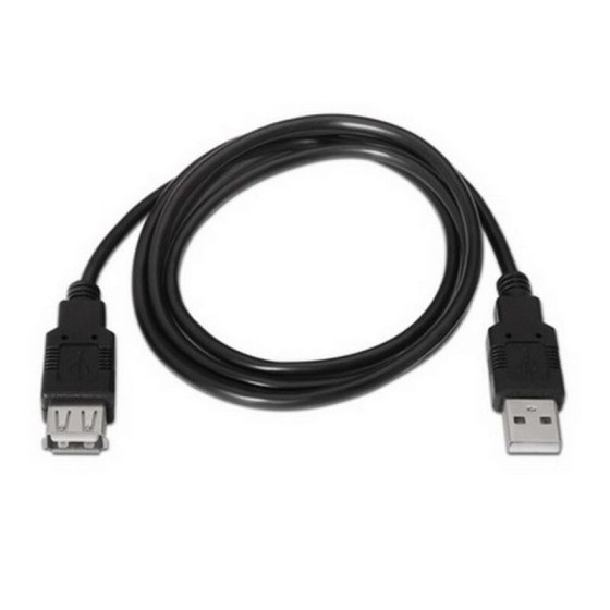 Câble de Rallonge NANOCABLE 10.01.0203-BK 1,8 m USB Prise Femelle Prise Mâle Noir