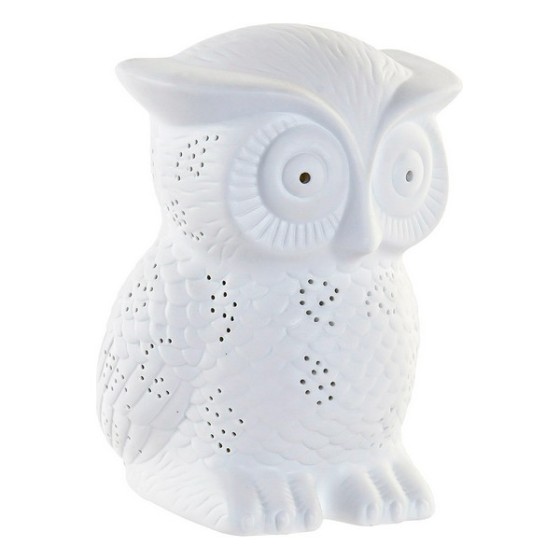 Lampe de bureau DKD Home Decor Porcelaine Hibou (13 x 15 x 20 cm)