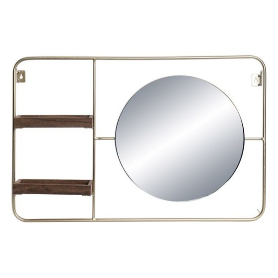 Etagère DKD Home Decor Chic Black Miroir Rond (60 x 8 x 40 cm)