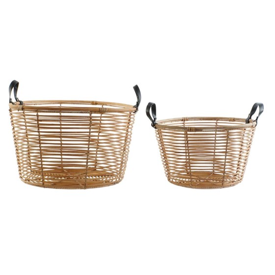Set de basket DKD Home Decor Rotin (51 x 51 x 31 cm) (2 pcs) (42 x 42 x 25 cm)