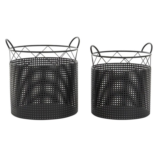 Set de basket DKD Home Decor Métal Loft (44 x 40 x 44 cm) (38 x 35 x 41 cm) (2 pcs)