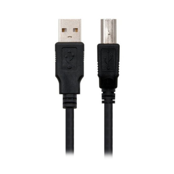 Câble USB 2.0 A vers USB B NANOCABLE 10.01.0102-BK Noir (1 m)