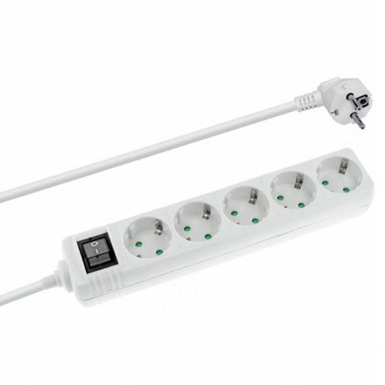 Multiprise 5 Prises avec Interrupteur NIMO MEL-003 1E:3S Blanco