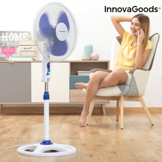 Ventilateur sur Pied InnovaGoods Ø 40 cm 50W Blanc Bleu