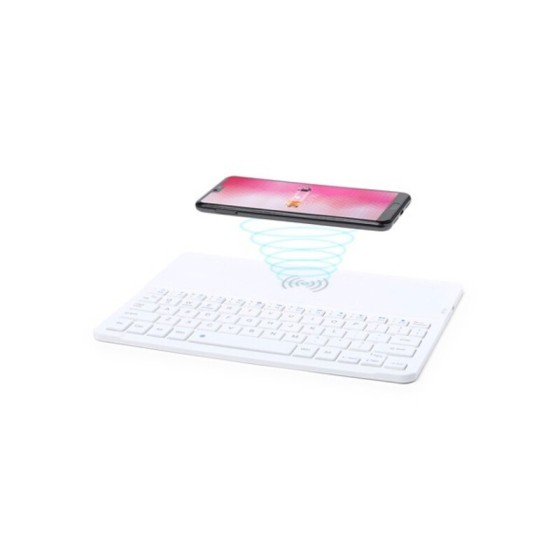 Clavier Bluetooth avec Chargeur Sans Fil Qi 146129 Blanc