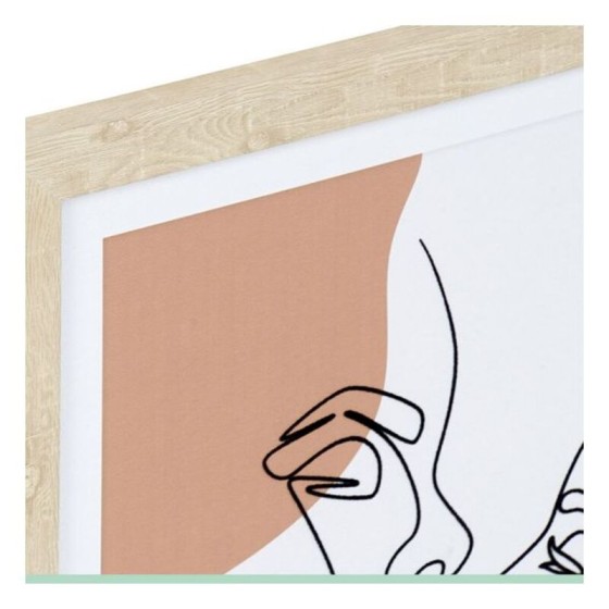 Cadre DKD Home Decor Toile Visage Avec relief (4 pcs) (45 x 2 x 60 cm)