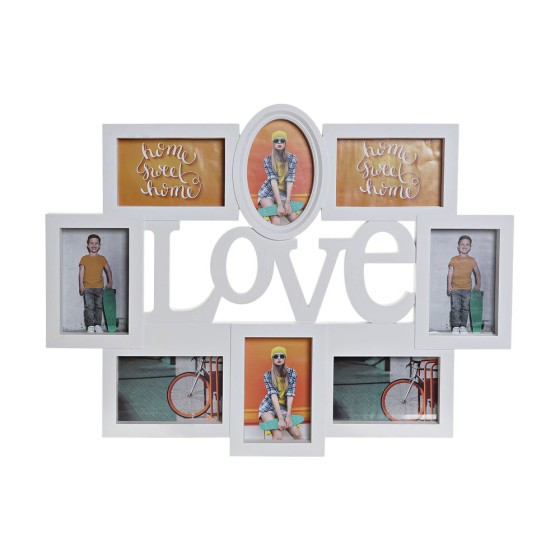 Cadre photo DKD Home Decor Love Blanc Verre polypropylène (62 x 3 x 47 cm)