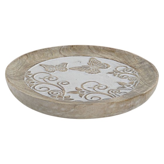 Vide-poches DKD Home Decor Bois de manguier Papillons (20 x 20 x 2.5 cm)