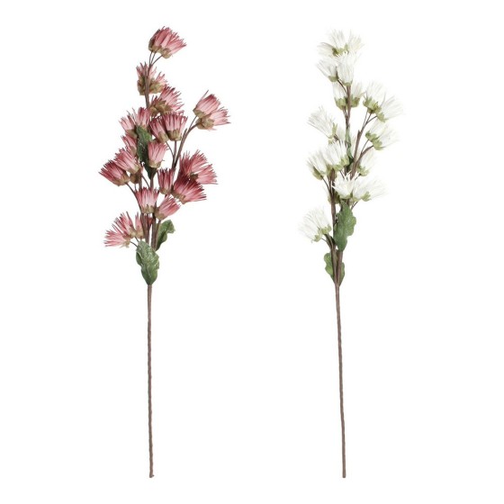 Bouquets DKD Home Decor Blanc Rose EVA (éthylène-acétate de vinyle) (2 pcs)