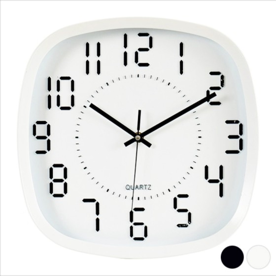 Horloge Murale Blanc Noir (31 x 4,5 x 31 cm)