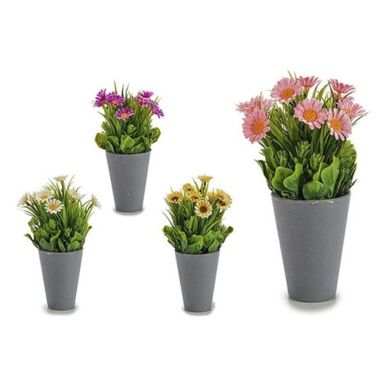Plante décorative Marguerite Gris Plastique Ciment (10 x 22 x 10 cm)