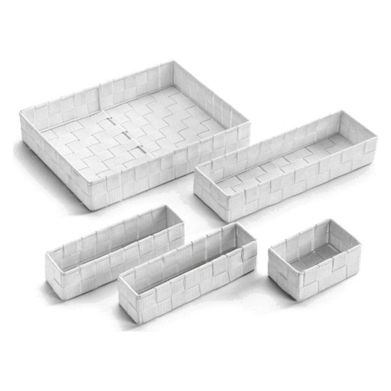 Jeu de Caisses de Rangement Empilables Textile (5 Pièces) (6 x 34 x 26 cm)