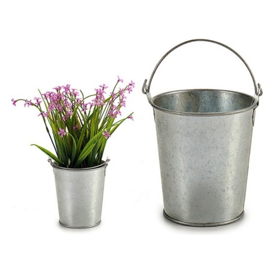 Seau Argent Zinc (10,5 x 11 x 11 cm)