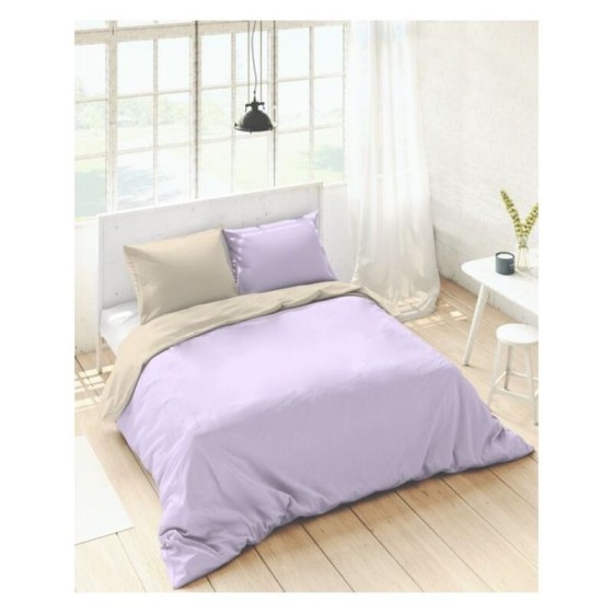 Housse de Couette Naturals Bicolor Violet Beige
