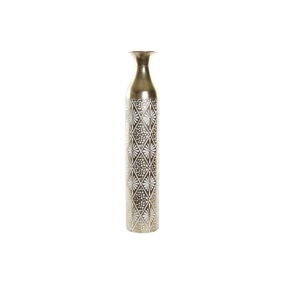 Vase DKD Home Decor Métal Blanc Indien (14.5 x 14.5 x 76.5 cm)