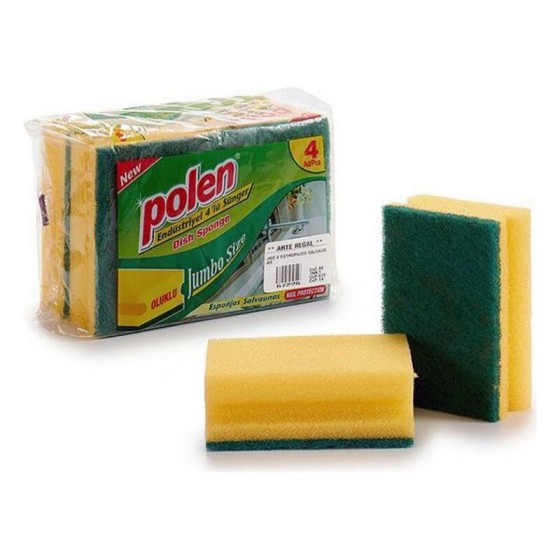 Tampon à récurer Fibre synthétique (4 uds)