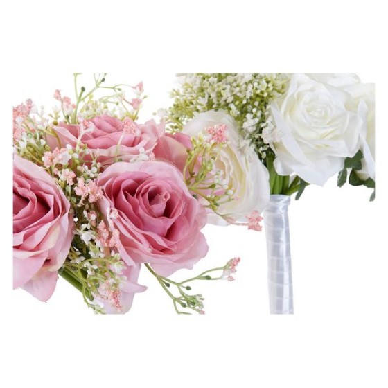 Bouquets DKD Home Decor PVC Plastique Avec tissu Roses (2 pcs)