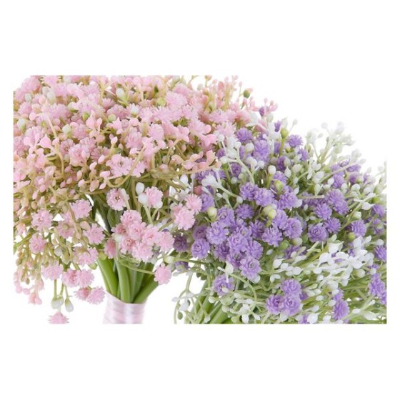 Bouquets DKD Home Decor PVC Plastique Avec tissu (2 pcs)