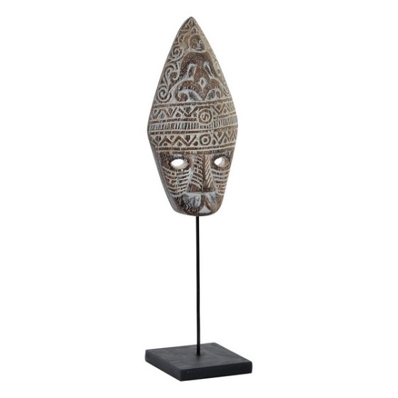 Figurine Décorative DKD Home Decor Métal Masque Bois MDF (12 x 8 x 44 cm)