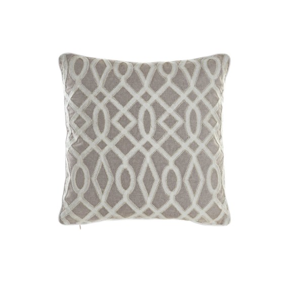 Coussin DKD Home Decor Blanc Beige Coton (50 x 15 x 50 cm)