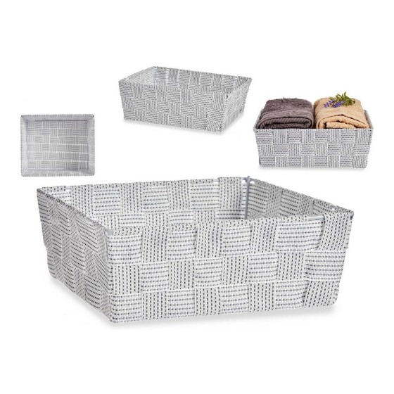Panier Tissu Tressée Blanc (20 x 8 x 24 cm)