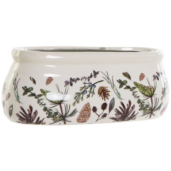 Cache-pot DKD Home Decor Ananas Blanc Vert Vaisselle (23 x 10 x 9.5 cm)