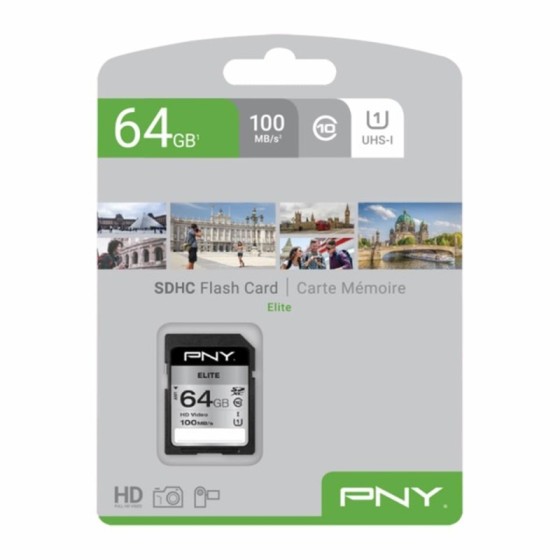 Carte Mémoire Micro SD avec Adaptateur PNY 64 GB 100 mb/s