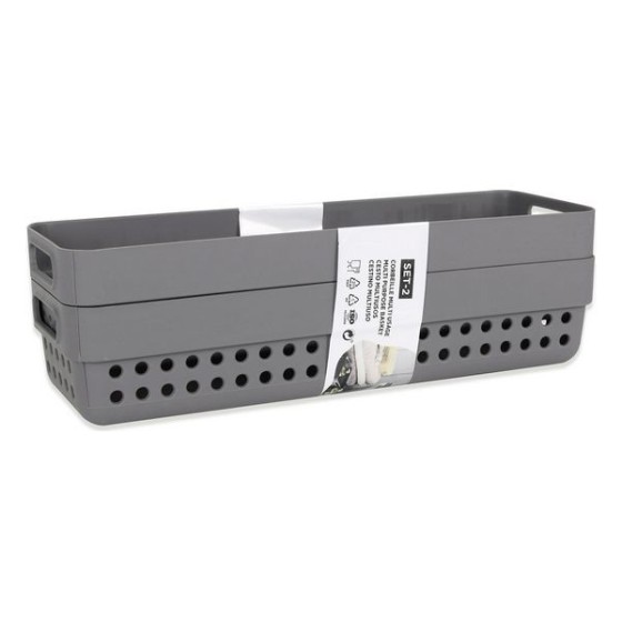 Panier Multi-usages Confortime Plastique (2 Pièces) (24 x 7,5 x 5 cm)