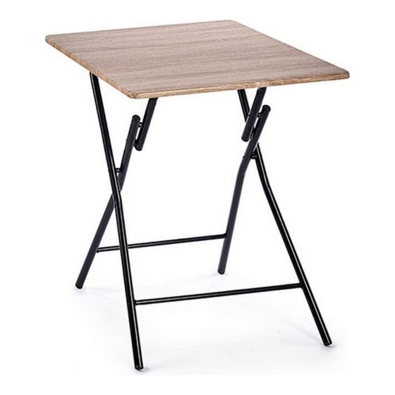 Table d'Appoint Pliable Marron Noir PVC MDF (60 x 75 x 60 cm)