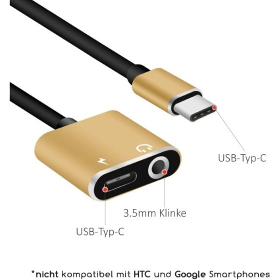 Adaptateur Audio Jack T-00652 USB-C Or (Reconditionné A+)