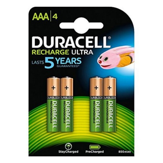 Piles Rechargeables DURACELL DURDLLR03P4B HR03 AAA 800 mAh (4 pcs)