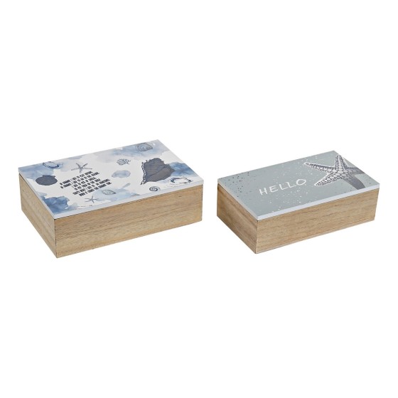 Set de boîtes décoratives DKD Home Decor Bois MDF (2 pcs)