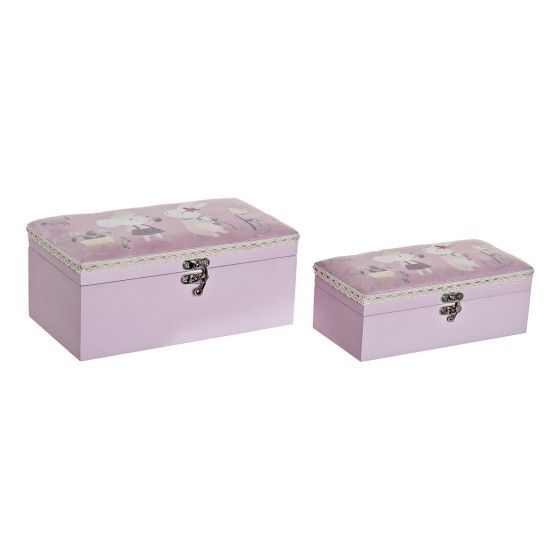 Set de boîtes décoratives DKD Home Decor Lapin Polyester (2 pcs)